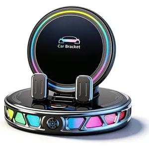 15W MagSafe  Mount Charger with 7-Color RGB Light,  Phone Holder for Your , Horizontal Mode  , 360? Rotating  Suction Mount for  17 Pro Max 16 15 14 13 12