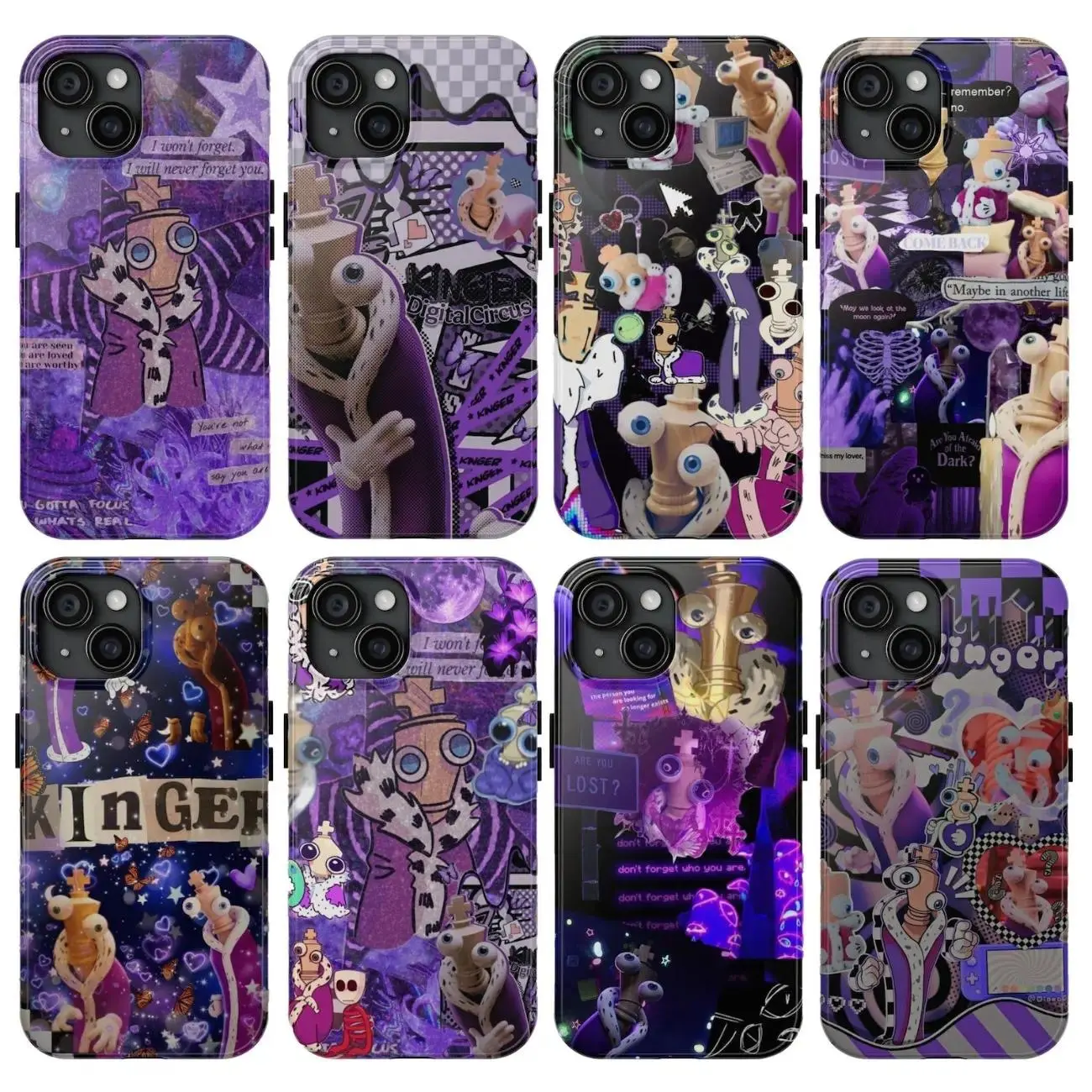 Kinger The Digital Circus Durable Phone Case Shell - TADC Themed Wireless Accessories with Resistance, Compatible with iPhone 11-17 Pro Max/Plus, Samsung Galaxy S23-26 Ultra/Plus