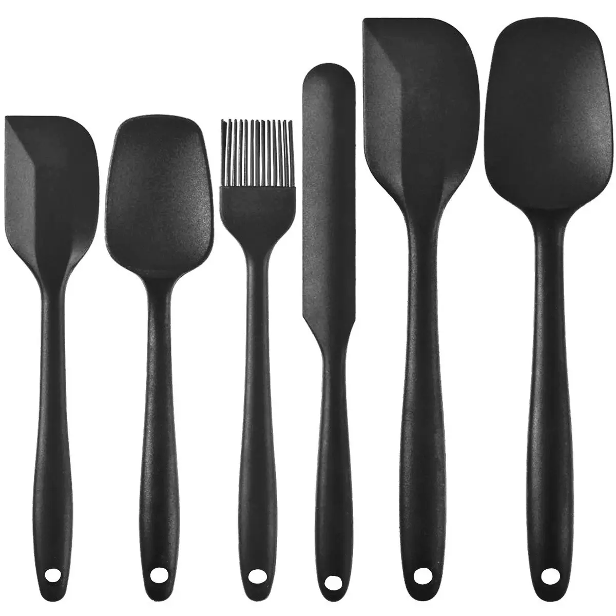 6 Piece Silicone Spatula Set, Heat Resistant Kitchen Tools, Food Grade Rubber Scrapers, Non-Stick Cookware, Baking Essentials