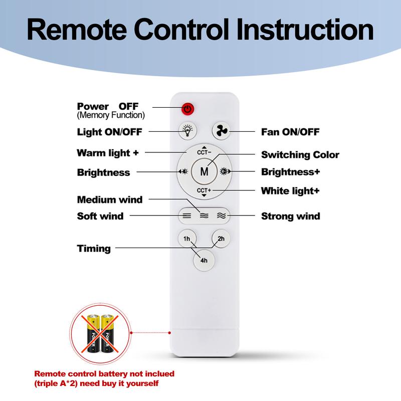 20.5" E27 Socket Ceiling Fan Light 30W-3-Speed Dimmable LED Fan Light,Silent Remote Control for Kitchen Garage Workshop
