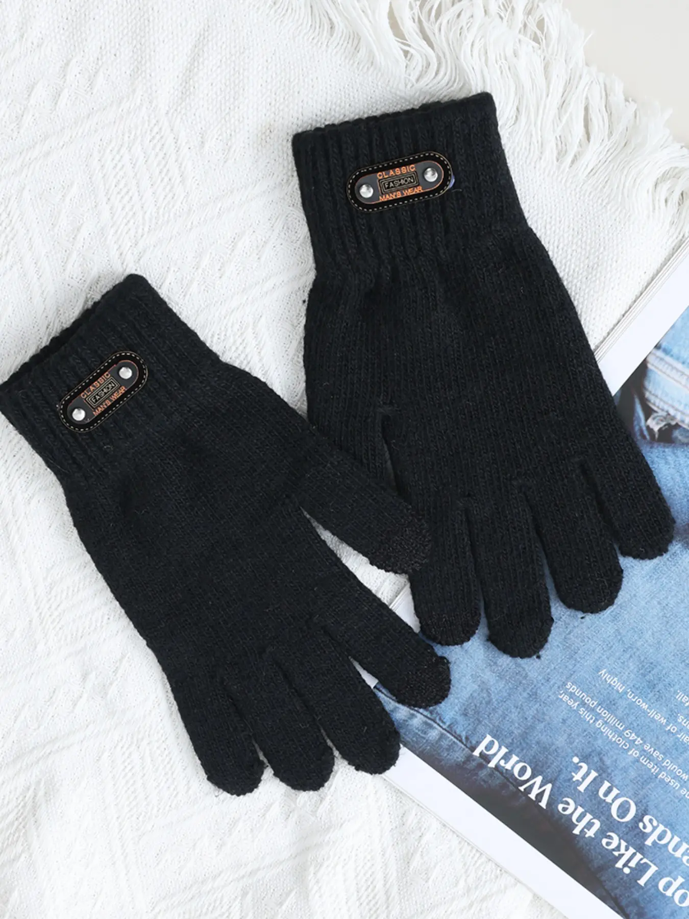 Winter Warm Knit Gloves for Men and Women, Soft Touch Screen Gloves, Thickened Anti-Cold Gloves, Ideal for Outdoor Activities