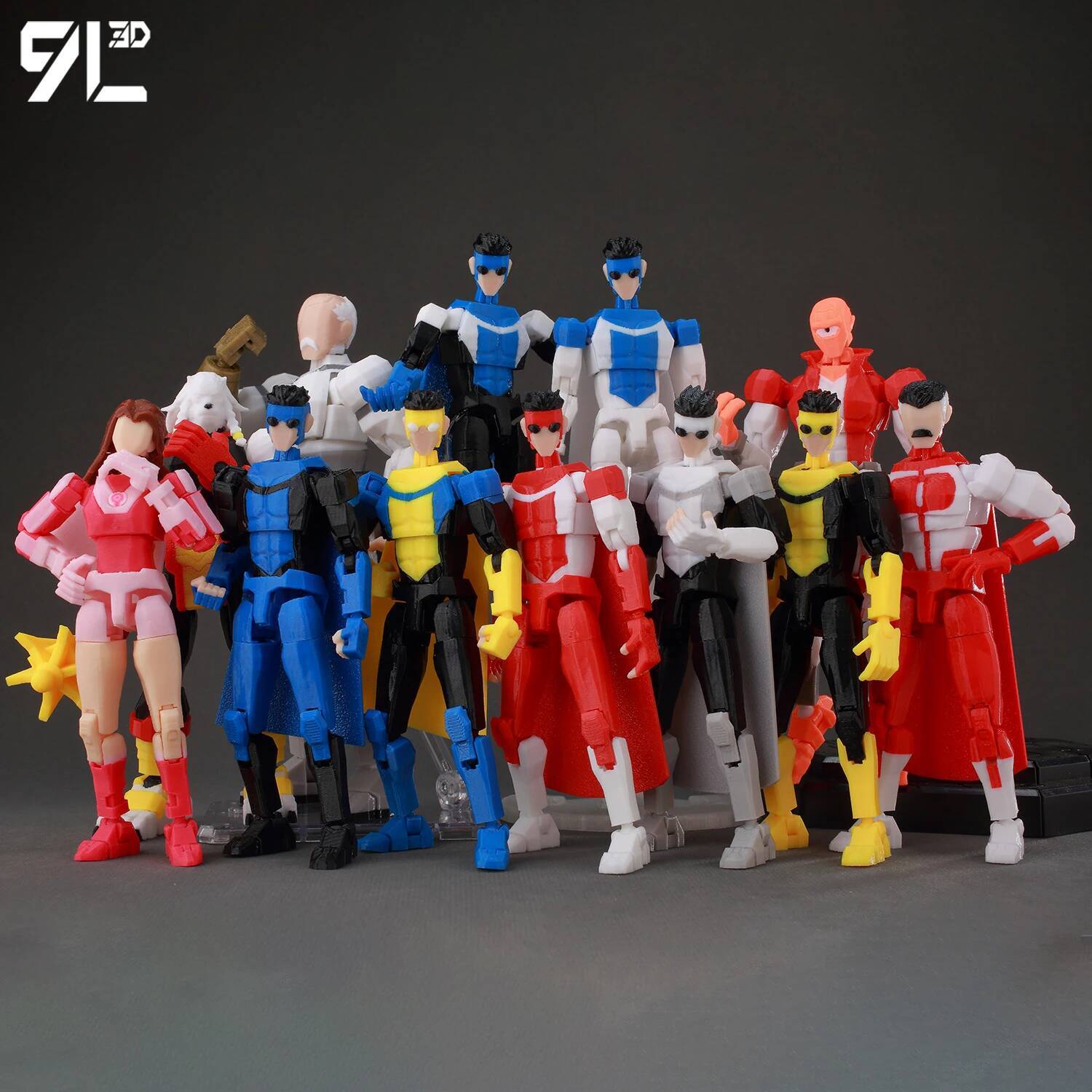 9L3D Lucky 13 Invincible Boy Conquer​ Omni Action Figure 3D Printed Anime Model Multi-Jointed Poseable Collectible Toy Gift Fan