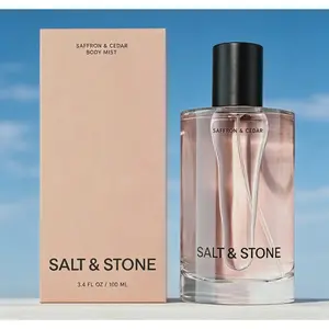 Salt & Stone Saffron Cedar Body Mist 100ml, Skincare Infused Hydrating Hair Spray, Vegan Cruelty-Free Unisex Fragrance with Glycerin Red Algae