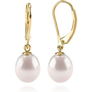 Handpicked AAA+ Quality Freshwater Cultured Pearl Earrings Leverback Dangle Stud Pearl Earrings