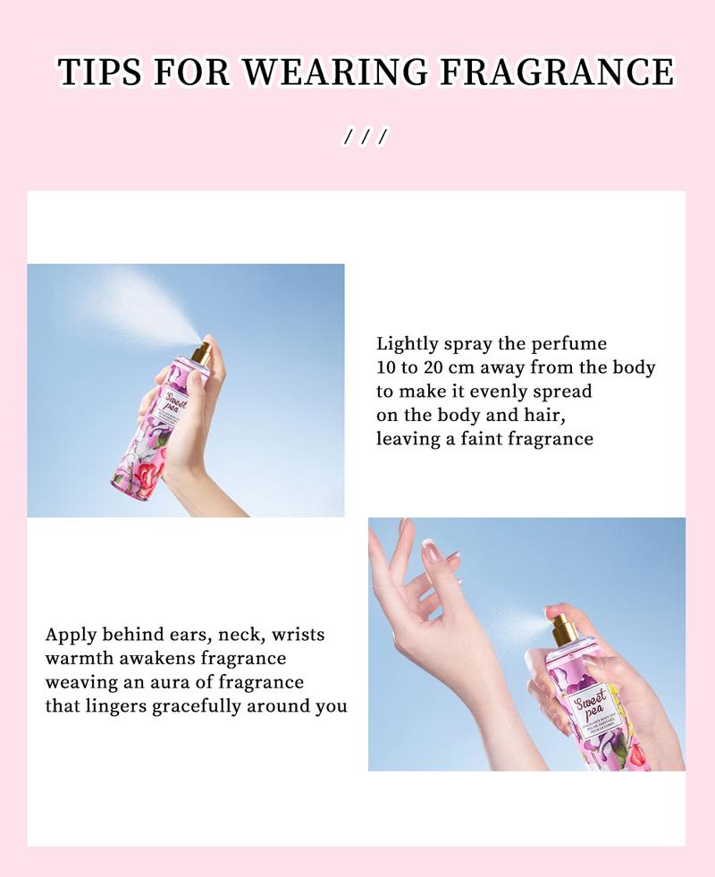 8 Fl Oz Hair & Body Fragrance Mist for Women - Long-Lasting Perfume, Perfect for Dating, Parties and Gift Giving Floral Amber