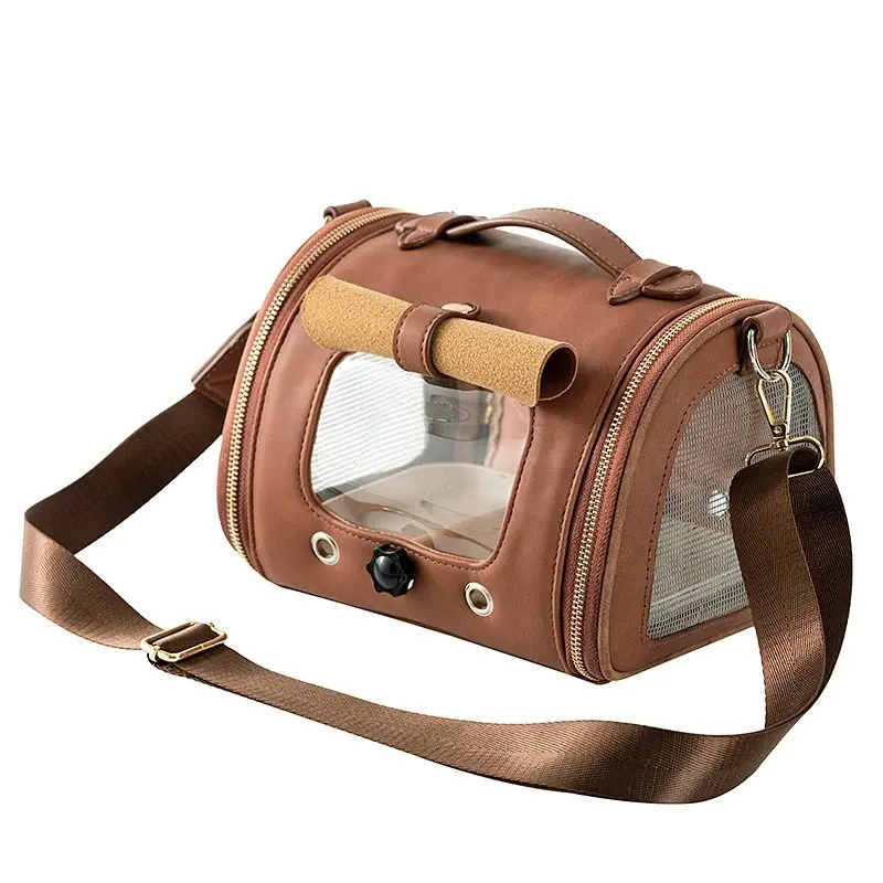 Portable Parrot Carrier Bag, Breathable Transparent Pet Travel Cage with Stand Pole and Food Bowl, Ideal for Parrots, Pigeons, Hamsters, Chinchillas