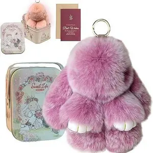 Bunny Lulu Keychain Tin Can – New Easter & Christmas Rabbit Pendant