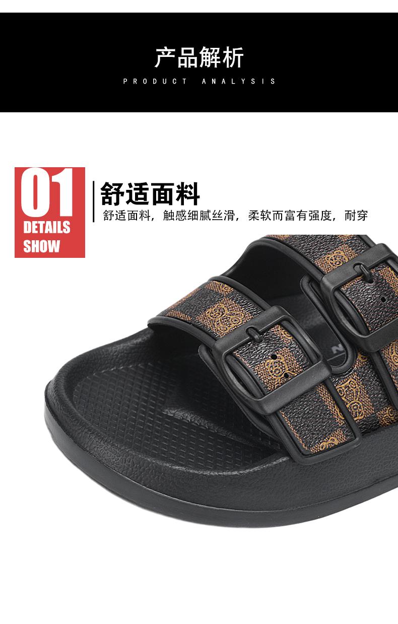 Fashion Slippers for Men 2026 Summer New Design Slides Luxury Leather Slipper Casual Beach Shoes with Air Cushion