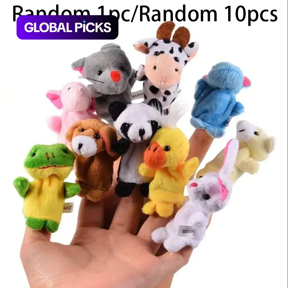 1/10-Pack Soft Plush Animal Finger Puppet Set, Velvet Baby Story Time Toy, for Kindergarten, Newborn Party, Gender Reveal & Children's Activities, Early Education Supplies #GLOBAL PICKS