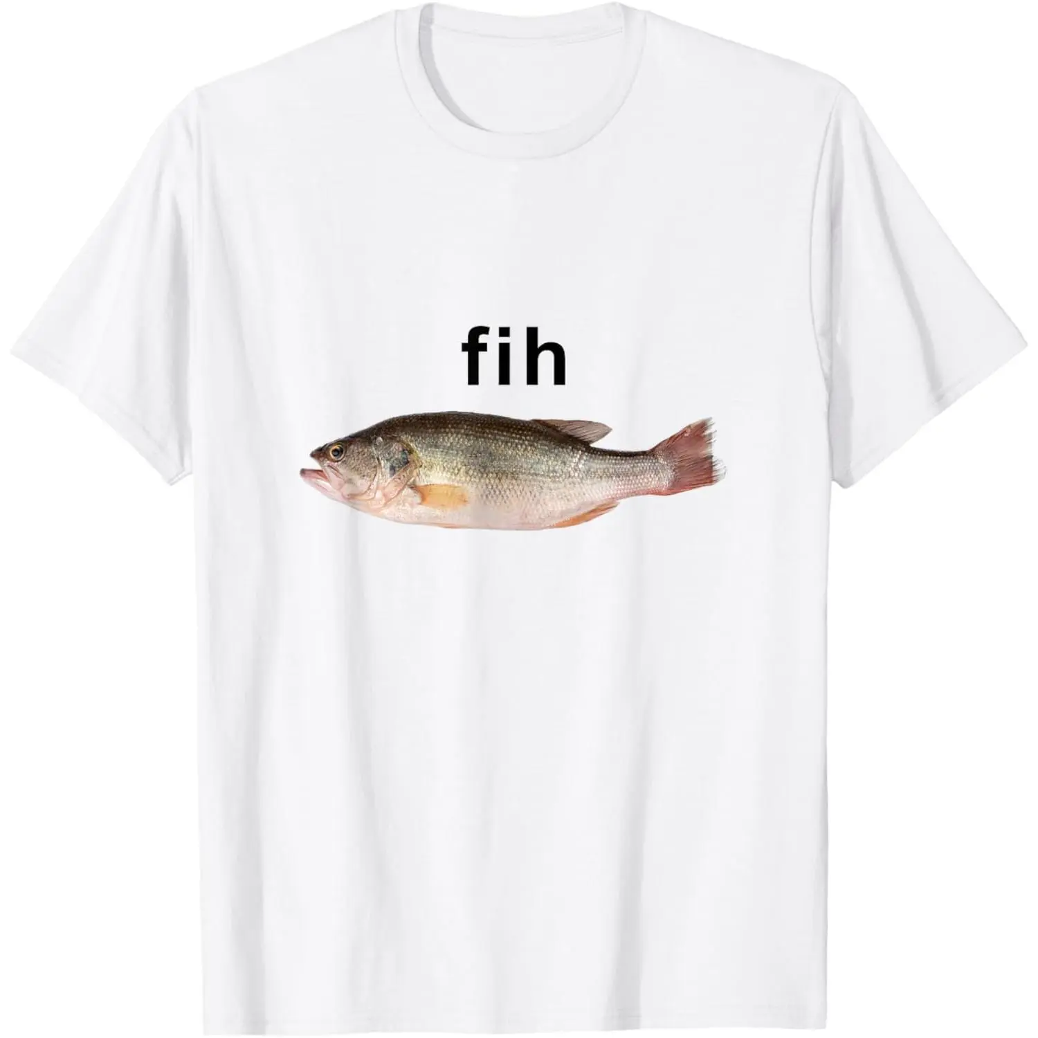Women's Cotton Casual T-Shirt - Relaxed Fit, Short-Sleeve, Breathable Fabric, Funny Fih Meme Graphic Classic Top