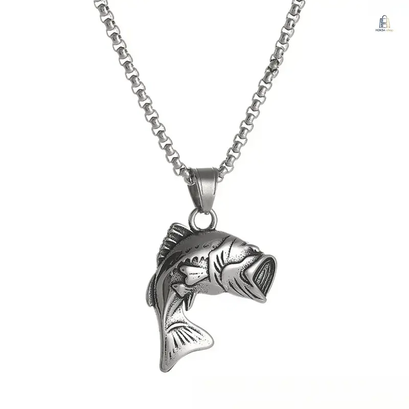2026 New Stainless Steel Largemouth Bass Necklace - Jumping Fish Detailed Pendant Symbolic Charm, Dainty Chain Men's Accessories & Accessories for Women, Necklaces for Women for Daily Wear & Gifting