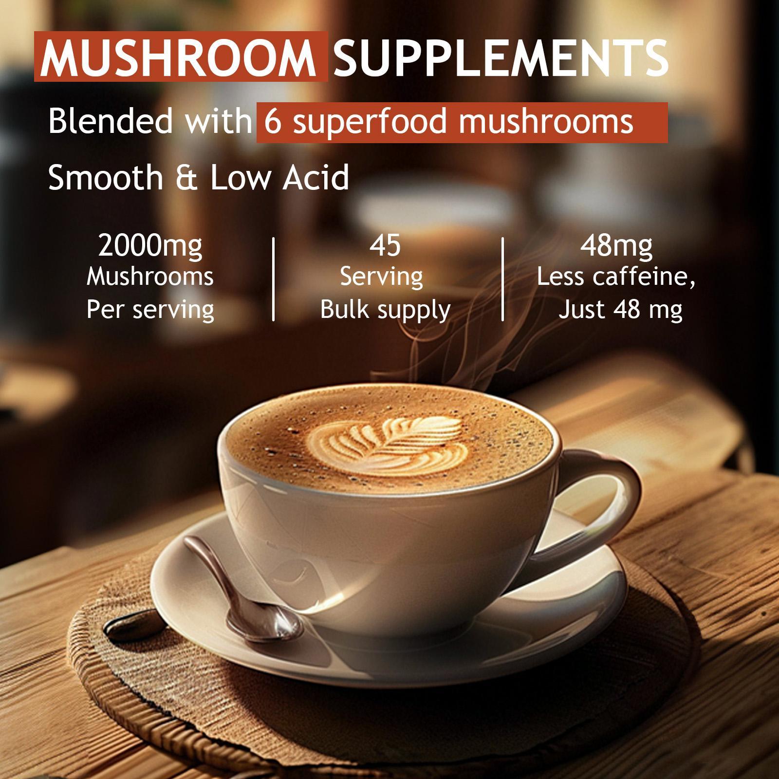 GRGTP Mushroom Coffee - Mushroom Coffee Supplement - Powder - Brewing