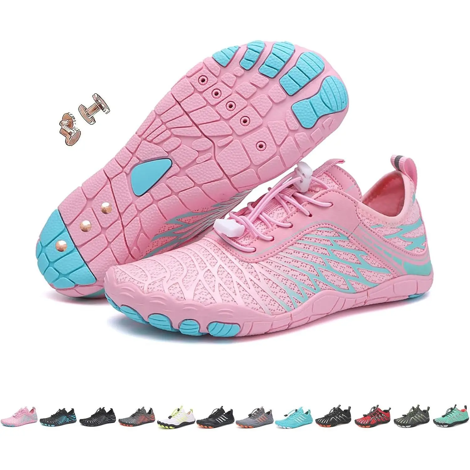 Copper-Infused Grounding Barefoot Shoes for Women with Rubber Sole, Non-Slip Comfortable Water Hiking Footwear for Neuropathy Relief