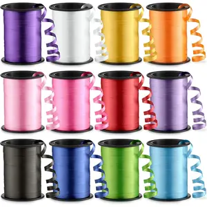 12-Rolls Curling Ribbon for  Wrapping - 3/16in x 125  Per Roll - Curling Balloon String Ribbon Set for Presents, Bows, DIY Arts & Crafts, Wedding, Happy Birthday Decorations, Assorted Colors