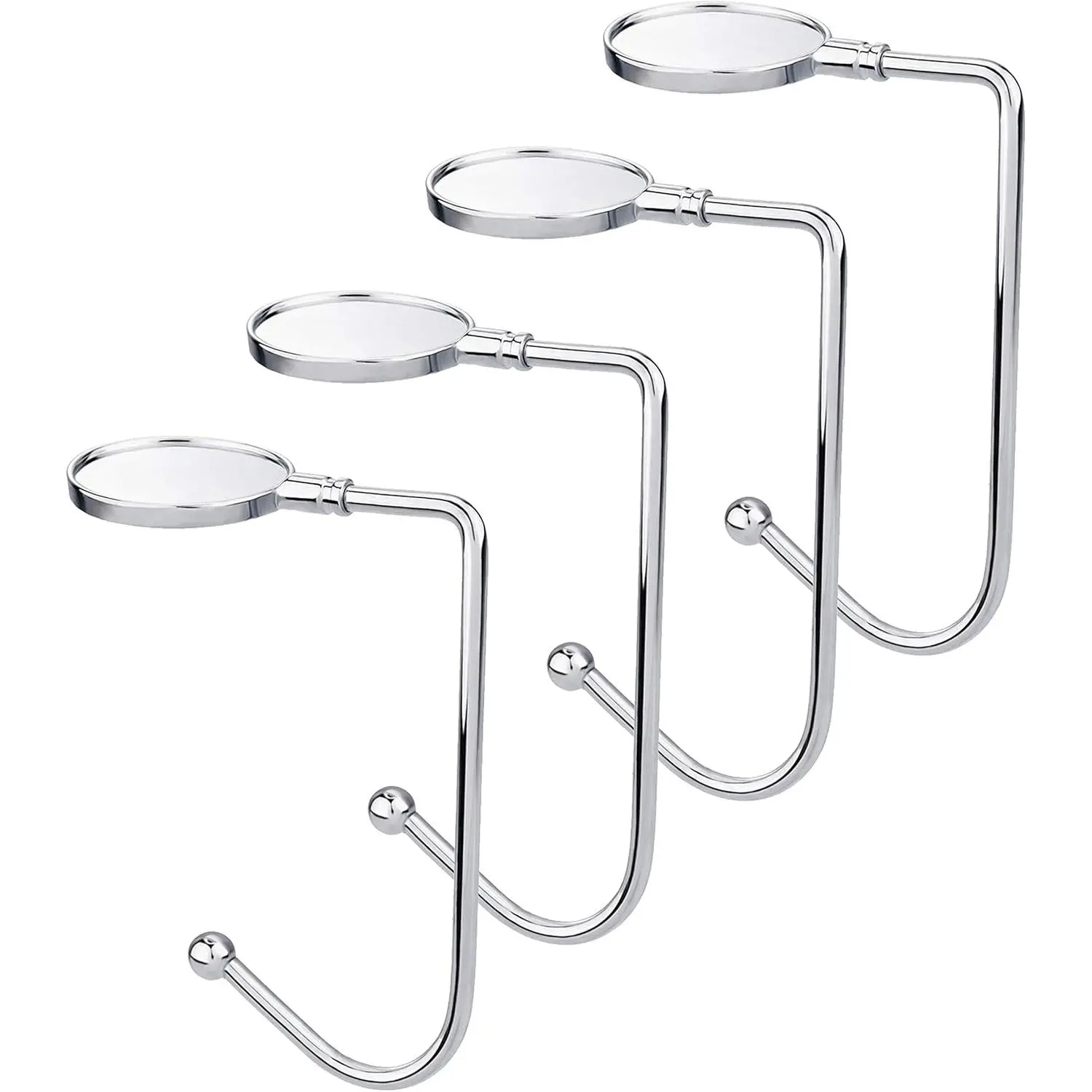 4 Pieces Christmas Stocking Holders Mantel Hooks Hanger Safety Hang Grip Stockings Clip for Christmas Party Decoration Silver