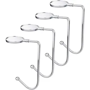 4 Pieces Christmas Stocking Holders Mantel Hooks Hanger Safety Hang Grip Stockings Clip for Christmas Party Decoration Silver