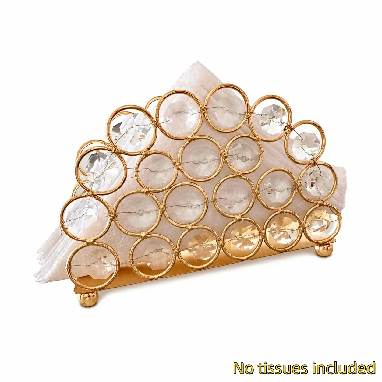 1PC Metal Construction napkin holder with Crystal Accents, Vertical napkin dispenser with crystal, kitchen table decoration, Modern bathroom accessory, suitable for living room, dining room, bar as a modern tissue box