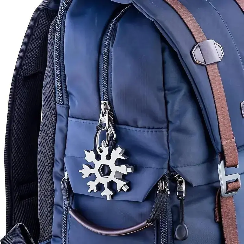 Portable 18-in-1 Snowflake Multi-Tool Stainless Steel Survival Wrench with Screwdriver Bottle Opener for Outdoor Use Multi Purpose Tool