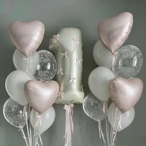 32-Inch Bow Digital Balloon, Selectable Numbers 0-9, Perfect for Birthday Parties, Weddings, Party Decorations