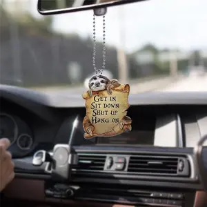 Sloth Car Ornament,Automotive Interior Mirrors Hanging Ornament,Get in Sit Down Shut Up Car Pendant Rear View Mirrors Charm,Auto Wall Christmas Tree Hangings Accessories Decor
