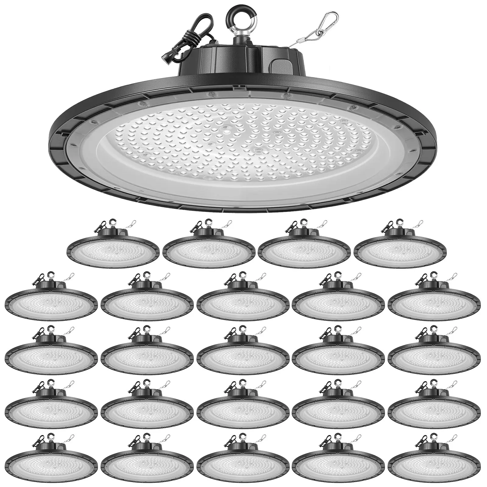【Summerfinds】VEVOR 20 Pack LED High Bay Lights, 5000K 150W 21000LM Super Bright UFO LED Warehouse Shop Lights, IP65 Waterproof, 100-277V Wide Voltage for Warehouse Workshop Factory Gym Garage Barn, Black