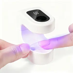 1 pack UV LED Portable Mini Nail Dryer Quick Dry Gel Polishing Nail Lamp with LCD Display and 30/60S Timer Convenient USB Recharging Nail Lamp Curing Tool