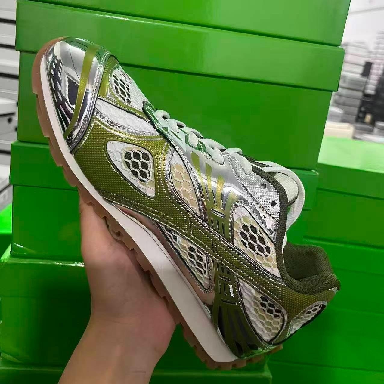 Metallic Red & Purple Retro Sneakers, Breathable Mesh Reflective Running Shoes, Trendy Chunky Casual Footwear