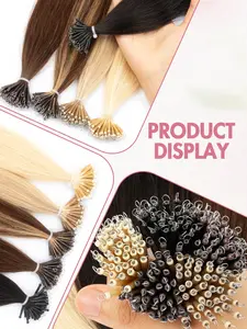 12-22inch Nano Ring With Beads Hair Extensions Real Human Hair Pre-Bonded Micro Beads Natural Straight Texture Chocolate Brown To Caramel Blonde Color Options Invisible Seamless Application For Salon Looks Easy DIY Micro Links Hairpiece