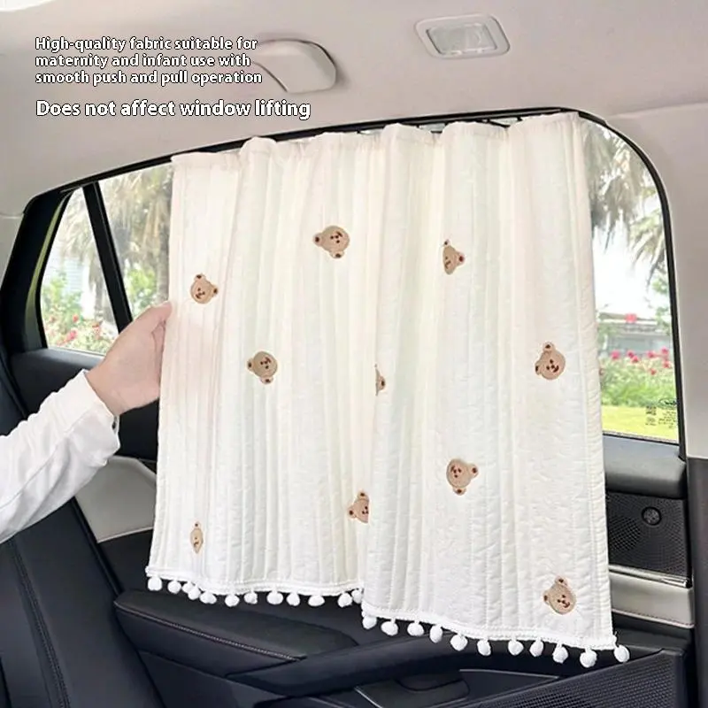 Car Sunshade Curtain Cute Uv Protection Cover Kids Side Window Privacy Curtain Cartoon Heat Insulation Sunshade