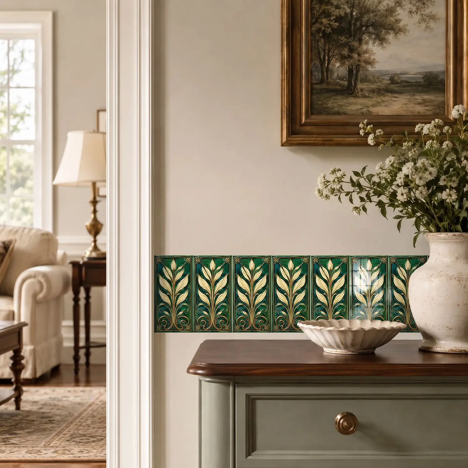 8/24/40pcs Self Adhesive Baseboard Wall Sticker,Easy To Install And Easy To Clean,Glazed Design Can Enhance The Style Of Home Space