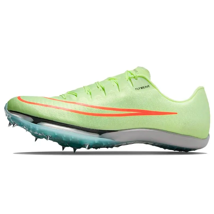 Nike Maxfly Professional Middle School Physical Fitness Track Spikes – Low-Top Unisex Racing Shoes in Neon Green Verifiable, with credentials and supporting global authentication