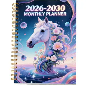 2026-2030 Monthly Planner/Calendar - January 2026 to December 2030, 5-Year Monthly Planner, Colorful Horse-Themed Cover Design Notebook, Yearly Calendar Planning, Monthly Tabs, 60-Month Calendar, 5.5 x 8.3 inches, Thick Paper, Elastic Cover, Durable Doubl