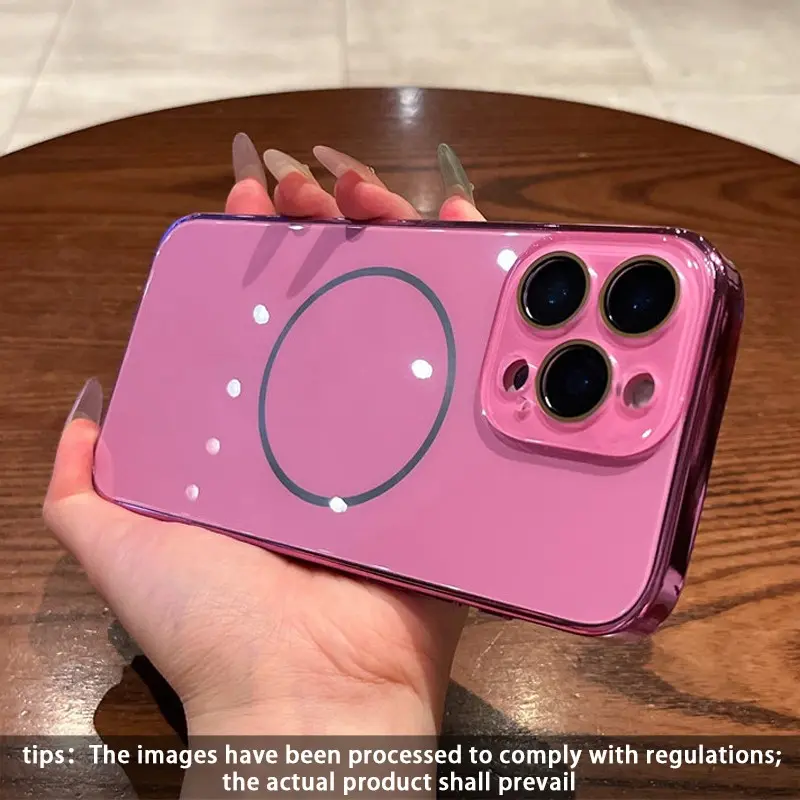Electroplated Magsafe Magnetic Wireless Charging Anti-Drop Shockproof Protective Protection Aesthetic Cellphone Smartphone Case Cover Casing, Compatible with iPhone 17 Pro Max 17 16 Pro Max 16 15 Pro Max 14 13 12 11 Accessories