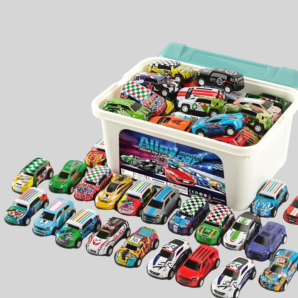 Random Car Toy with Storage Box, 30pcs/box Pull Back Car Toy, Classic Car Model Toy, Mini Toys Race Cars, Racing Car Model, Birthday Gifts,Boys & Men gifts