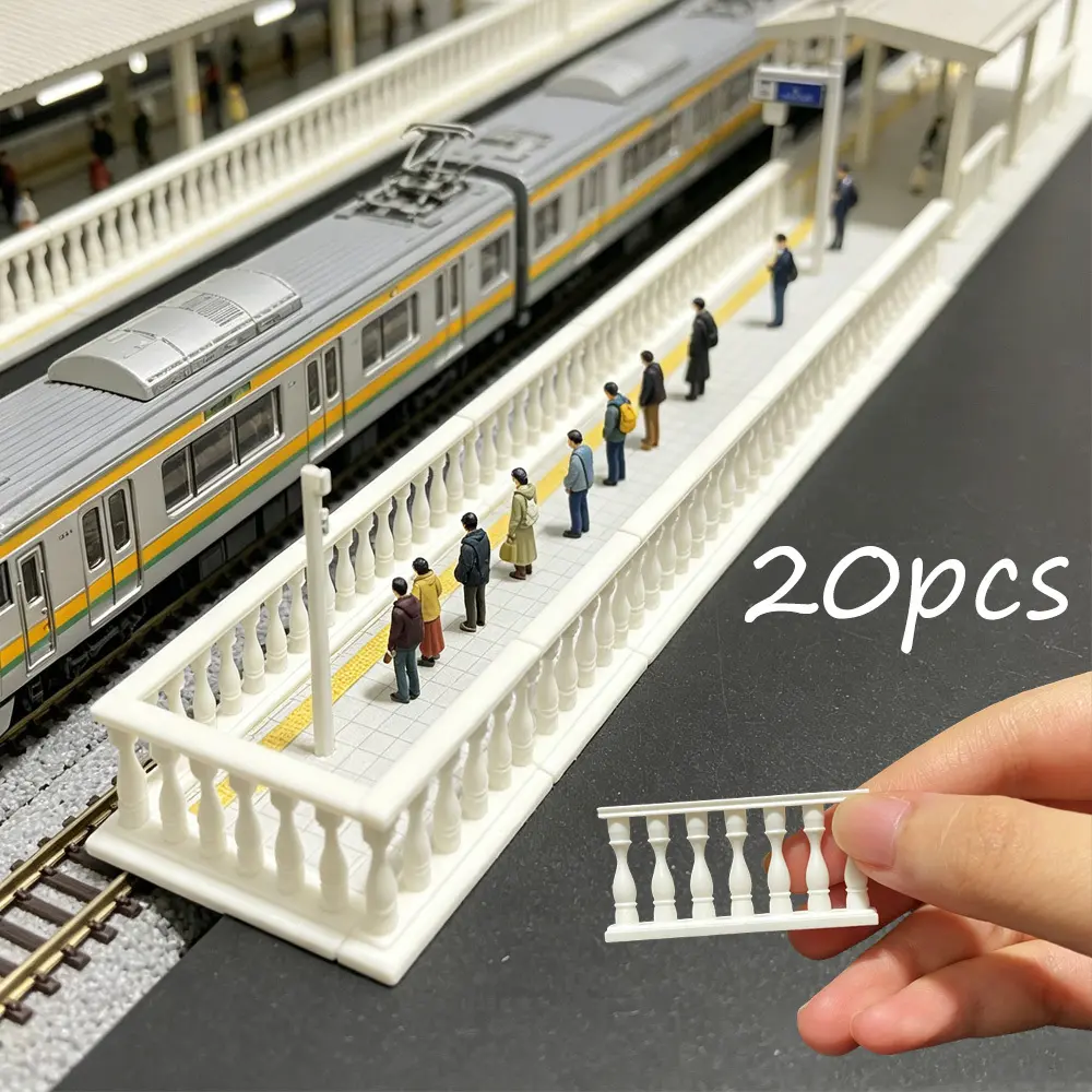 20 model house construction miniature white fence decoration pieces,  Exquisite Barrier Model Parts For Sand Table Architectural Layout And Mini Garden Scene Creation，ideal for DIY house construction/sand table construction decoration
