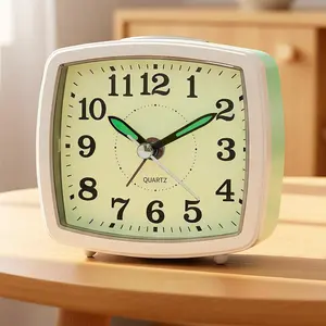 Analog Travel  Clock, Small Clock for Bedroom, Desk Table Shelf Clocks for Room Office Bathroom , Aesthetic Retro Clocks for  Teen Seniors, Mint