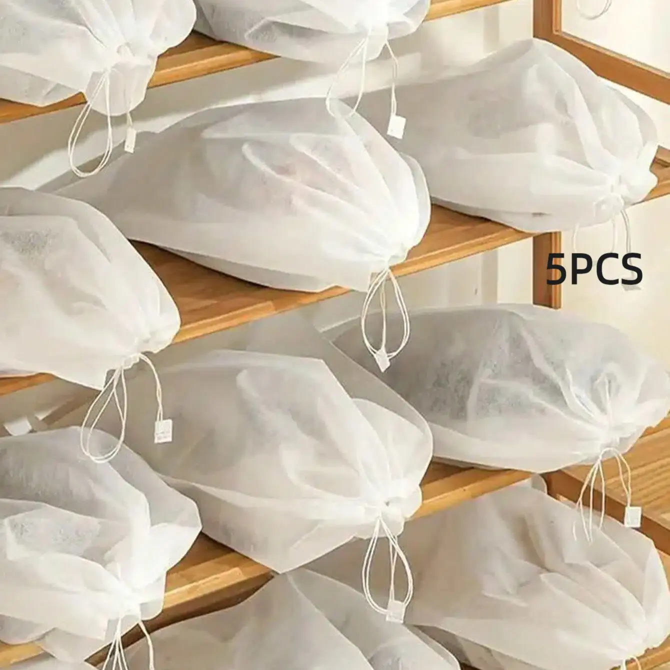 Portable Shoe Bags, Shoes Bag, Dust-Proof Shoe Covers, Non-Woven Dust-Tight Tie Bag, Anti-Yellowing Dry Bag, Travel Storage Bag, 10/20/30pcs