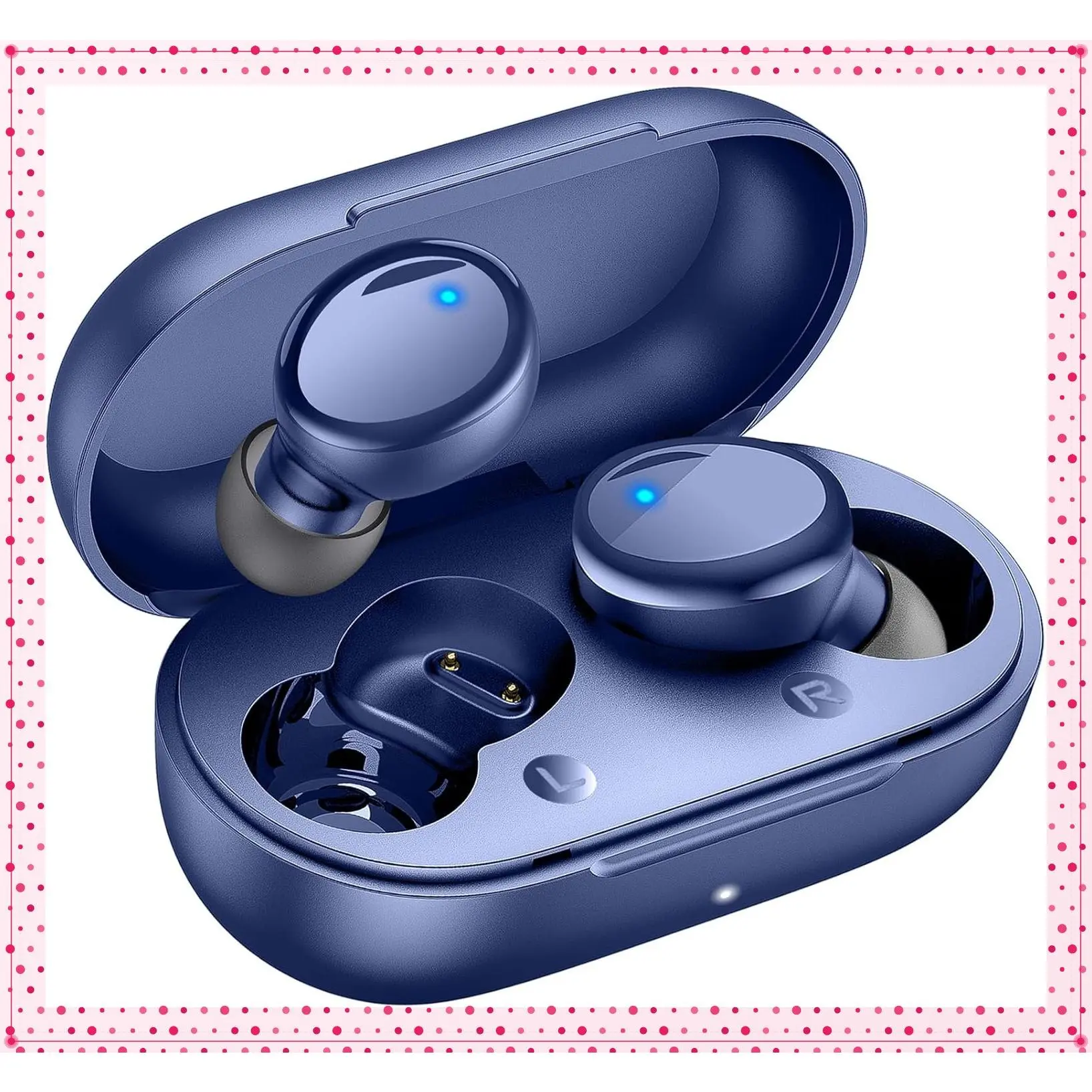 True Wireless Earbuds Bluetooth 5.4, 48H Playtime, Lightweight in-Ear Headphones with Built-in Mic, Premium Deep Bass Sound, Clear Calls for Sports Workout, BlueGift