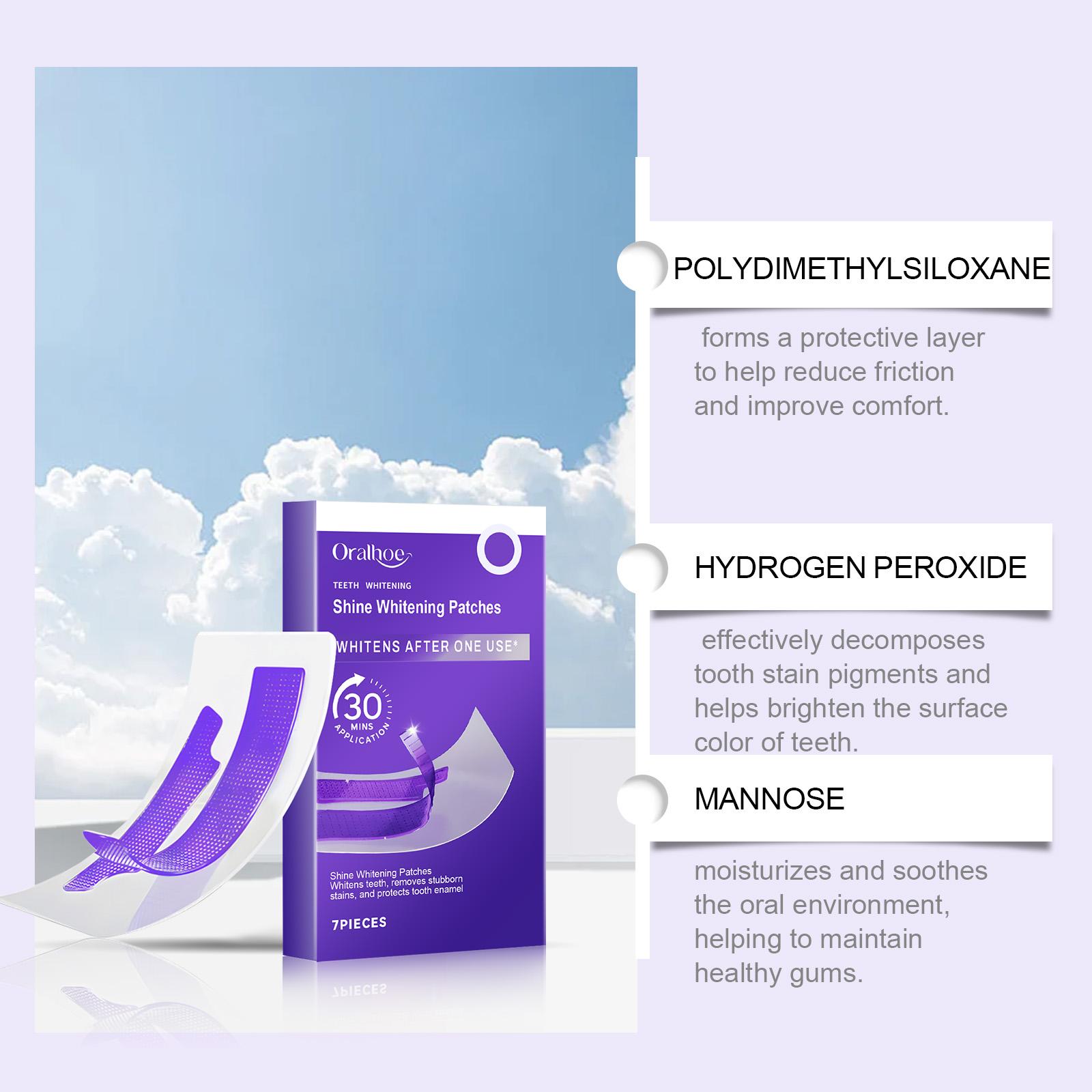 ORALHOE Teeth Whitening strips,purple teeth whitening,Hydrogen Peroxide,Fast Stain Removal & Mannose Gum Protection, Food Grade TPE, 30-Min Even Coverage for Sensitive Teeth, Professional Shine Gentle Daily
