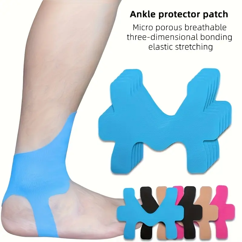 Pack of 20 adjustable ankle support braces with pre-cut elastic straps and breathable fabric, available in blue, black, light beige and pink, ankle stabilizer wraps for daily sports, workout and ligament support, ankle compression brace