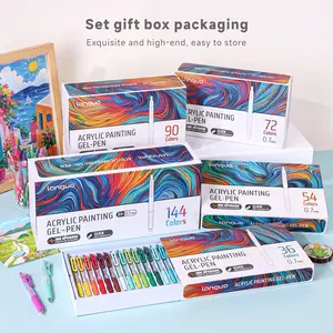 Languo Acrylic Gel Pen Set, Multi-Color Gift Box, 0.7mm Stainless Steel Tip, High Coverage Ink, Non-Slip Grip, Suitable for Various Surfaces