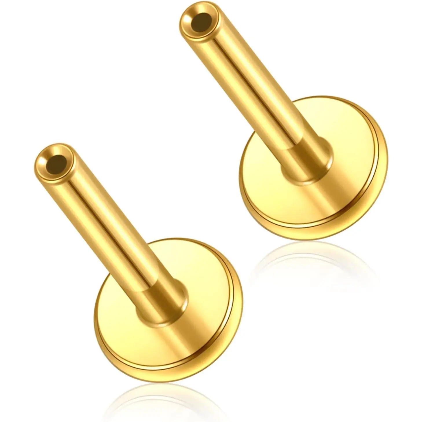 20G 18G 16G Threadless G23 Titanium   Bar Flat  Stud Earrings for Nose Helix Cartilage Tragus Conch Lobe Labret Medusa   for Women Men