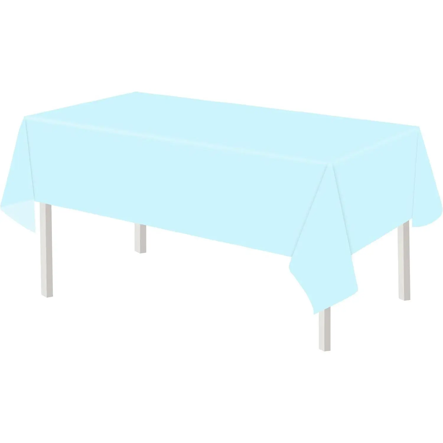 2 Pack  Blue Tablecloth Disposable Light Blue Plastic Table Cloths for 6 to 8 Foot Rectangle Tables Picnic Blue Table Cover for Bridal  Shower Birthday Party Decorations 54 x 108 Inch