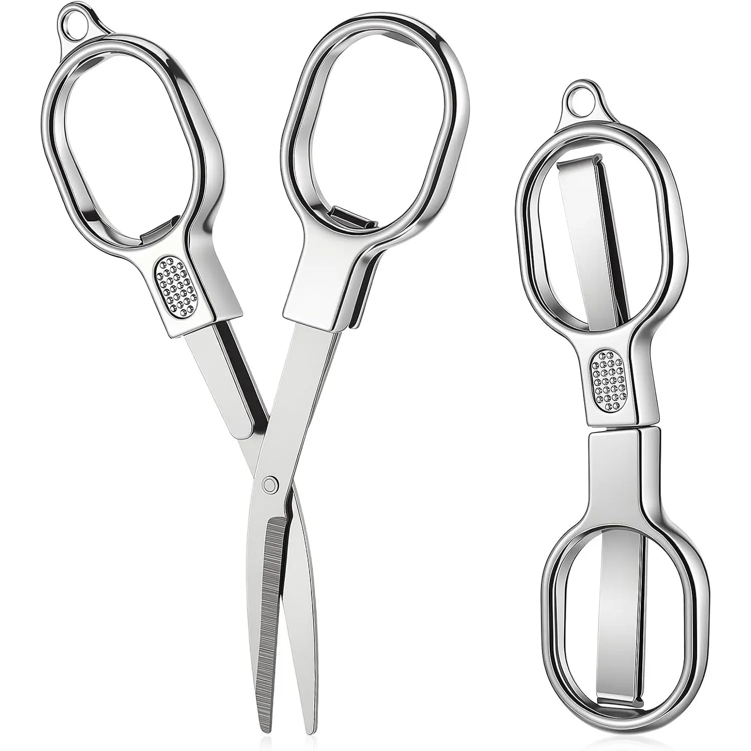 2 count Folding Mini Travel Scissor Safety Foldable Pocket Badge Small Scissor | Stainless Steel Safety Travel Badge  for  Badge, Travel, , Office, Craft, Sewing, Nurse Accessories