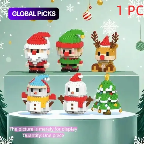 Christmas Decoration Building Blocks Set, Includes Snowman, Santa, Reindeer, Tree, Perfect Christmas Gift, Room Decor, Winter Gifts, Creative Building Blocks #GLOBAL PICKS