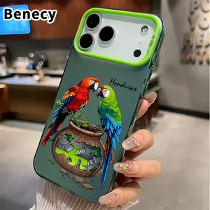 IMD Plate Hologram Case for iPhone 17 16 15 14 Pro Max 13 12 11 XR XS Plus Air E Honduras Parrot Heritage Shock-resistant Rugged Durable Protective Cover