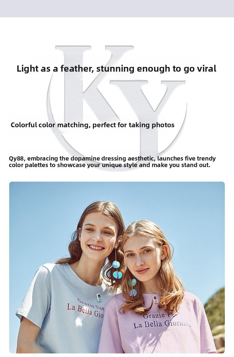 QY88 lavalier microphone, dual output, digital display, new model for mobile live streaming, noise-canceling reverb microphone