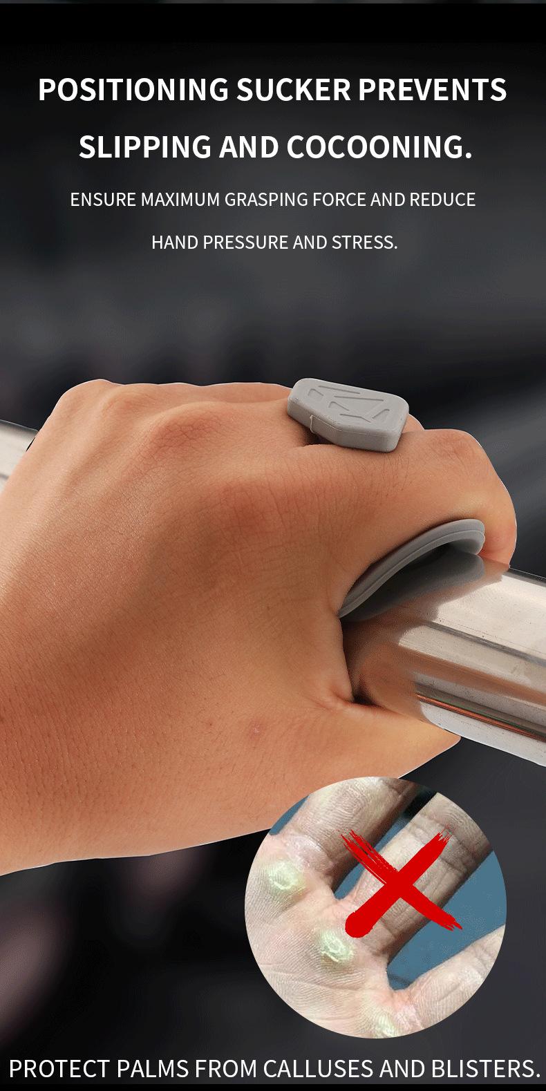 Silicone fitness grips, unisex weightlifting training gloves, non-slip fitness grips, rubber fitness hand pads--suitable for barbells, pull-ups, and fitness training