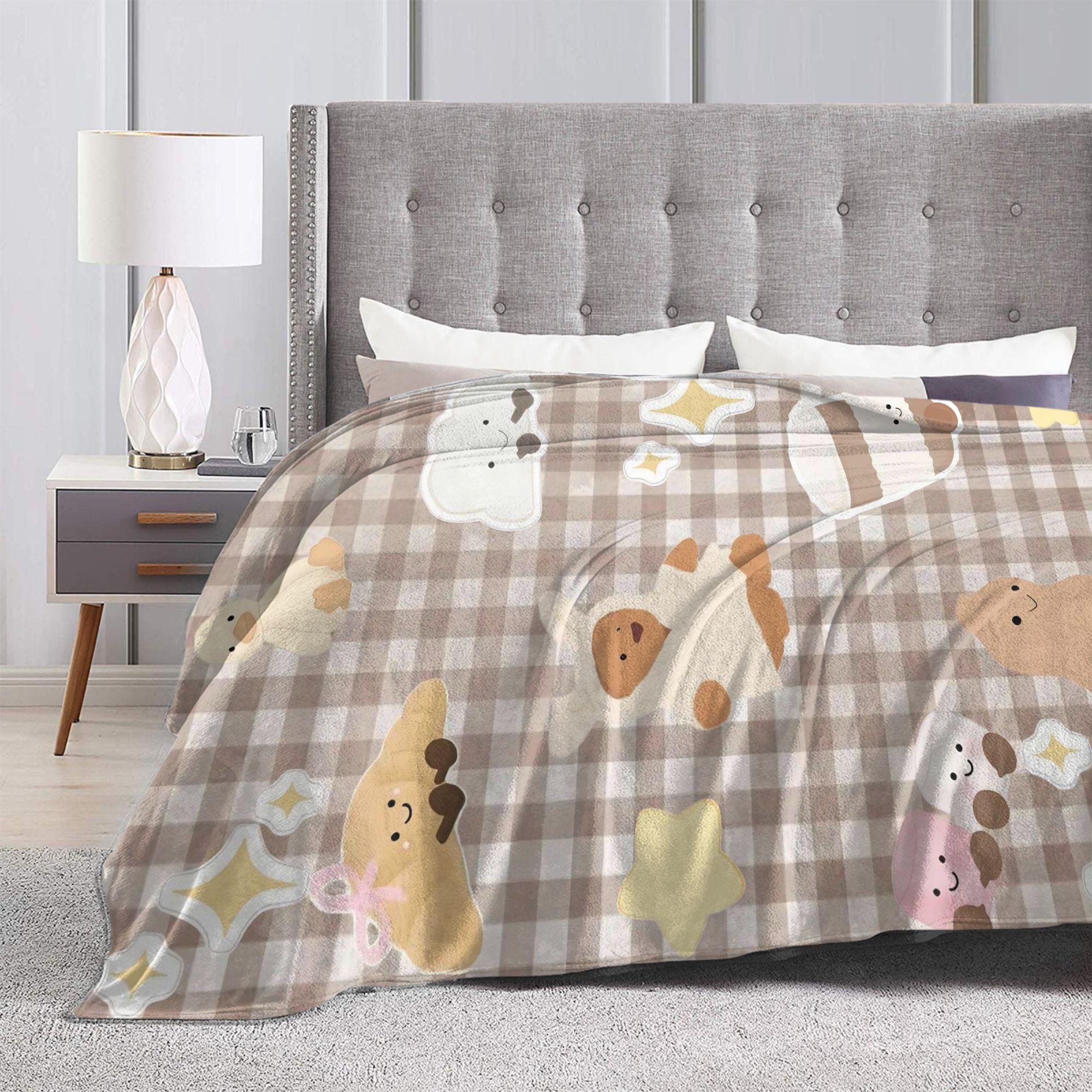 Viral Plush J-Jelly C-Cat Blanket Kawaii Room Decor Super Warm Flannel Throw Student Dorm Bedding Cozy Couch Accessory