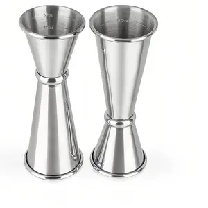 2-Piece Dual-Sided Bartending Jigger Set - 1oz & 2oz Measured Markings, 304 Stainless Steel, Food-Grade Cocktail Measuring Tool for Professional & Home Bars